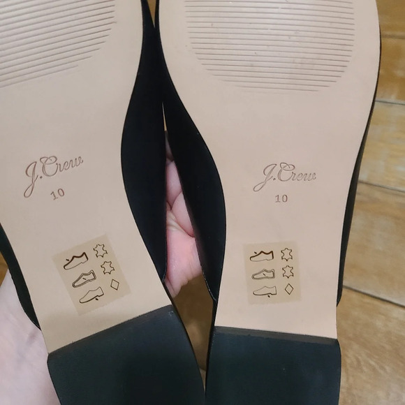 NWOT J.Crew Pointed Toe Black Leather Mules Size 10 - Picture 9 of 11